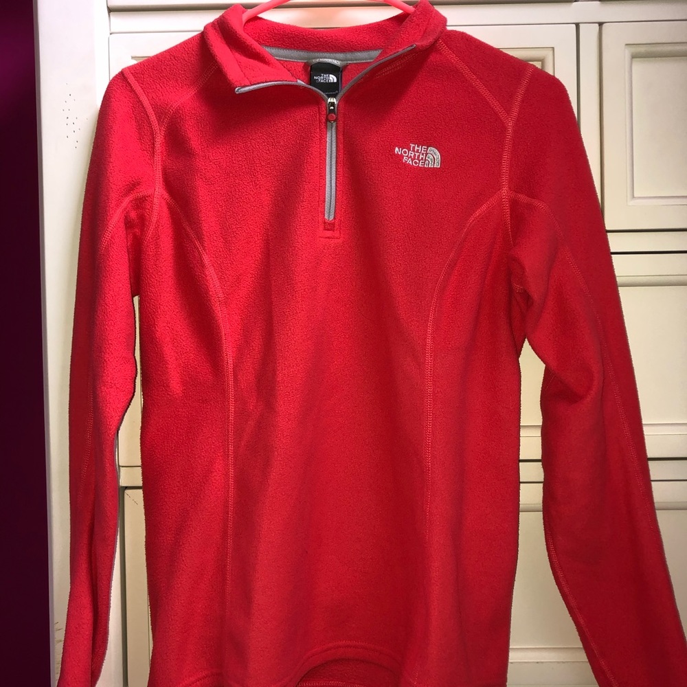 Reddish Orange North Face 3/4 Zip Pullover (XS)